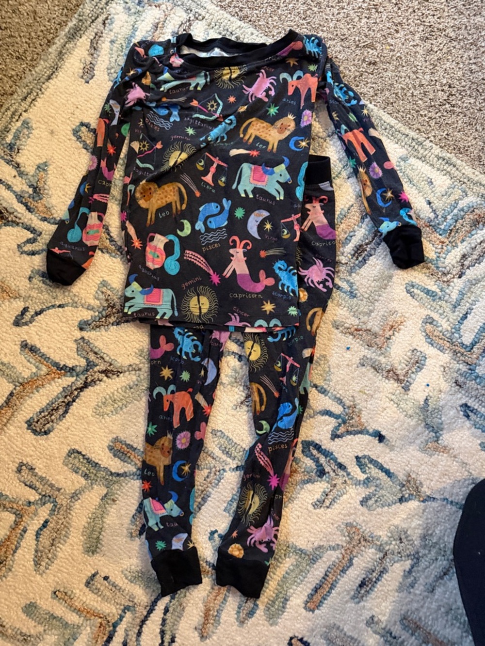 Little Sleepies Black Zodiac Animal Print Kids Pajama Set